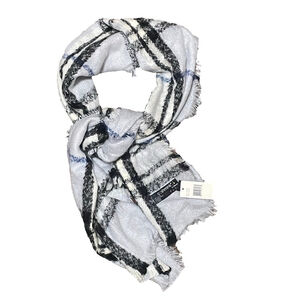Women's Cashmink Plaid Scarf One Size Gray Black Blue
